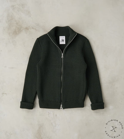 S.N.S. Herning x Division Road Felt Full Zip - Dark Forest Green