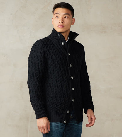 S.N.S. Herning Stark Cardigan - Residual Black Melange