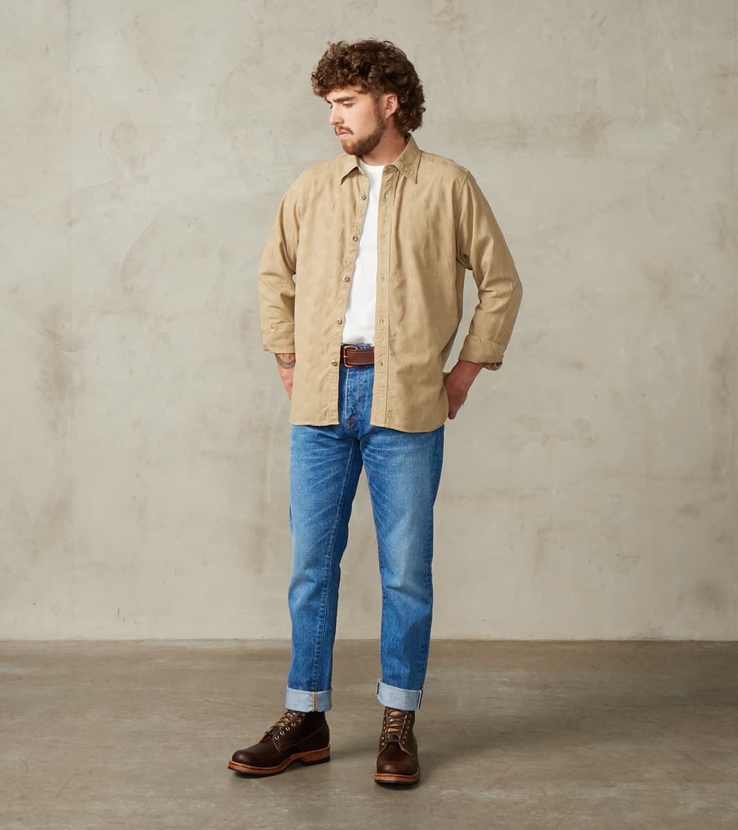 SSS25-ATW Beige Tropical Weather Dobby Shirt