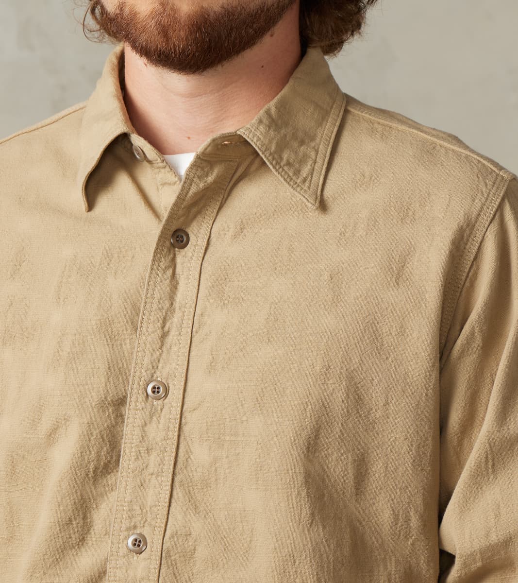 SSS25-ATW Beige Tropical Weather Dobby Shirt