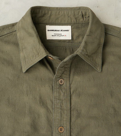 SSS25-ATW Olive Tropical Weather Dobby Shirt