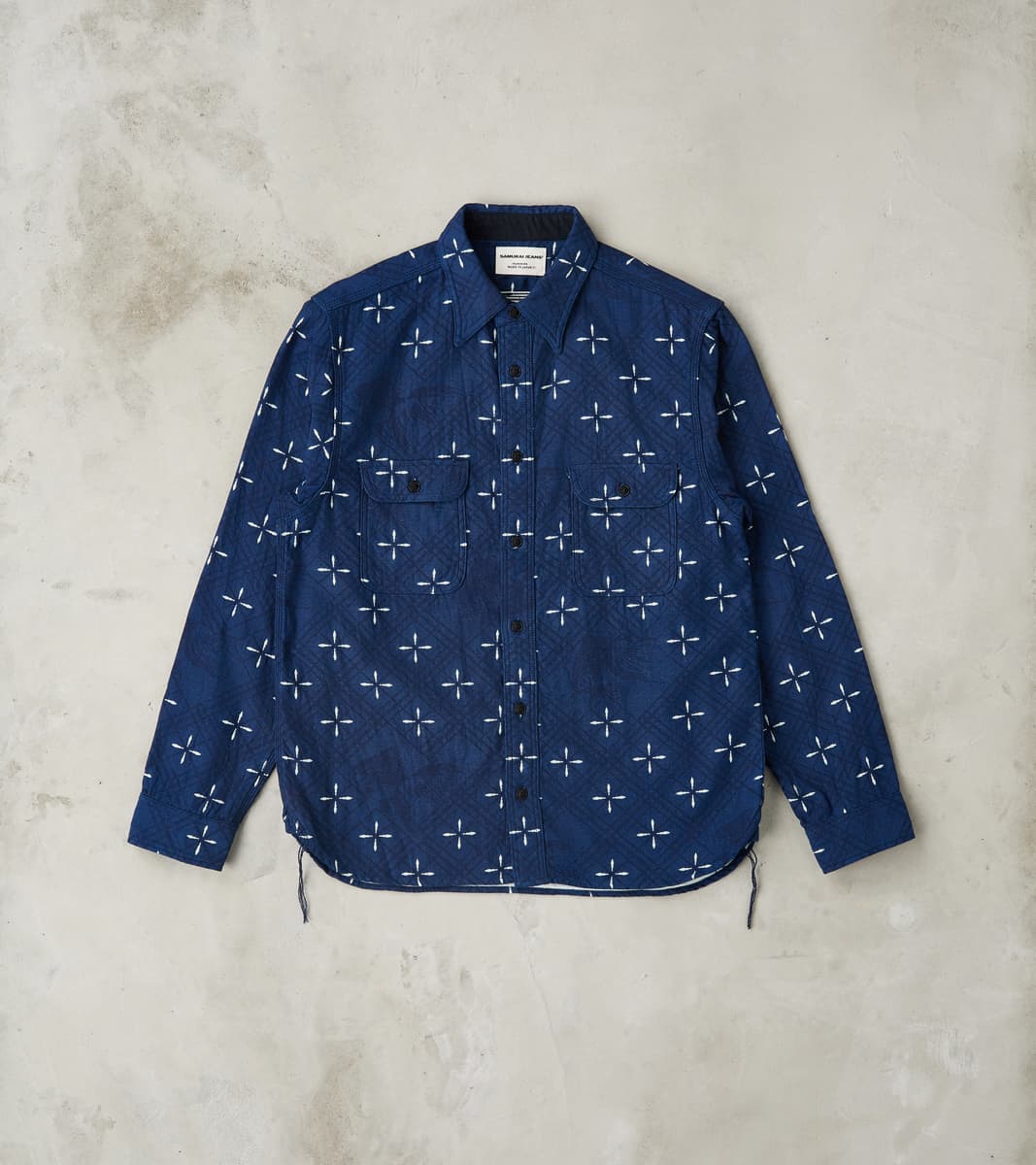 Samurai - SSS25-02W Indigo Dyed Narihirabishi Goldfish Jacquard Work S…