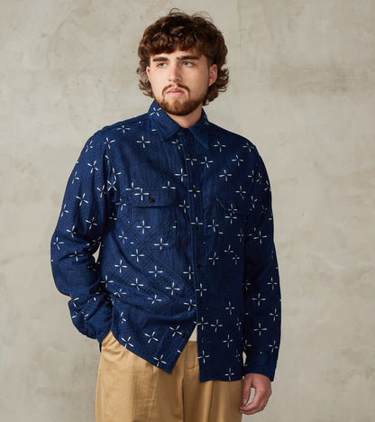 Samurai - SSS25-02W Indigo Dyed Narihirabishi Goldfish Jacquard Work S…