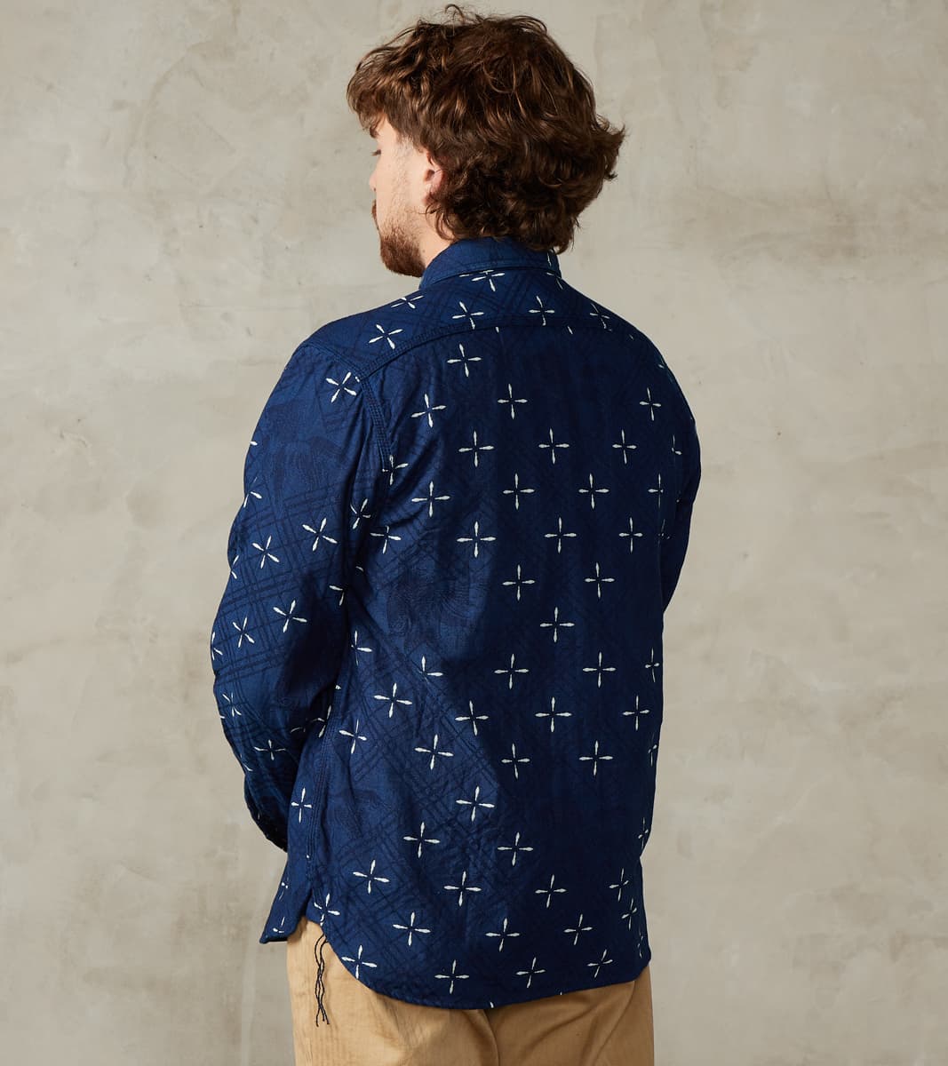 Samurai - SSS25-02W Indigo Dyed Narihirabishi Goldfish Jacquard