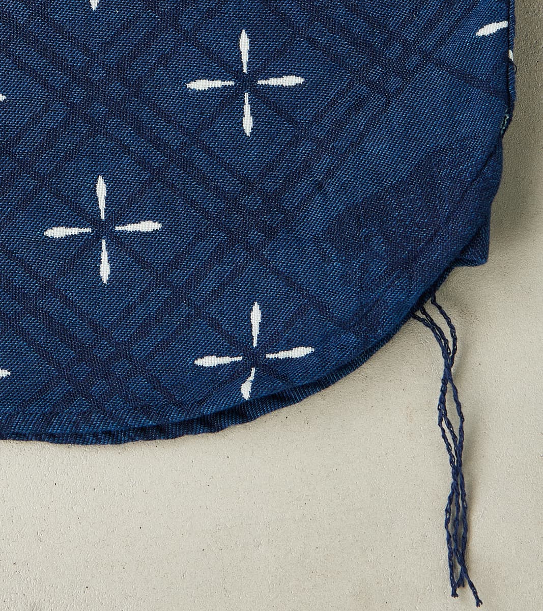 SSS25-02W Indigo Dyed Narihirabishi Goldfish Jacquard Work Shirt