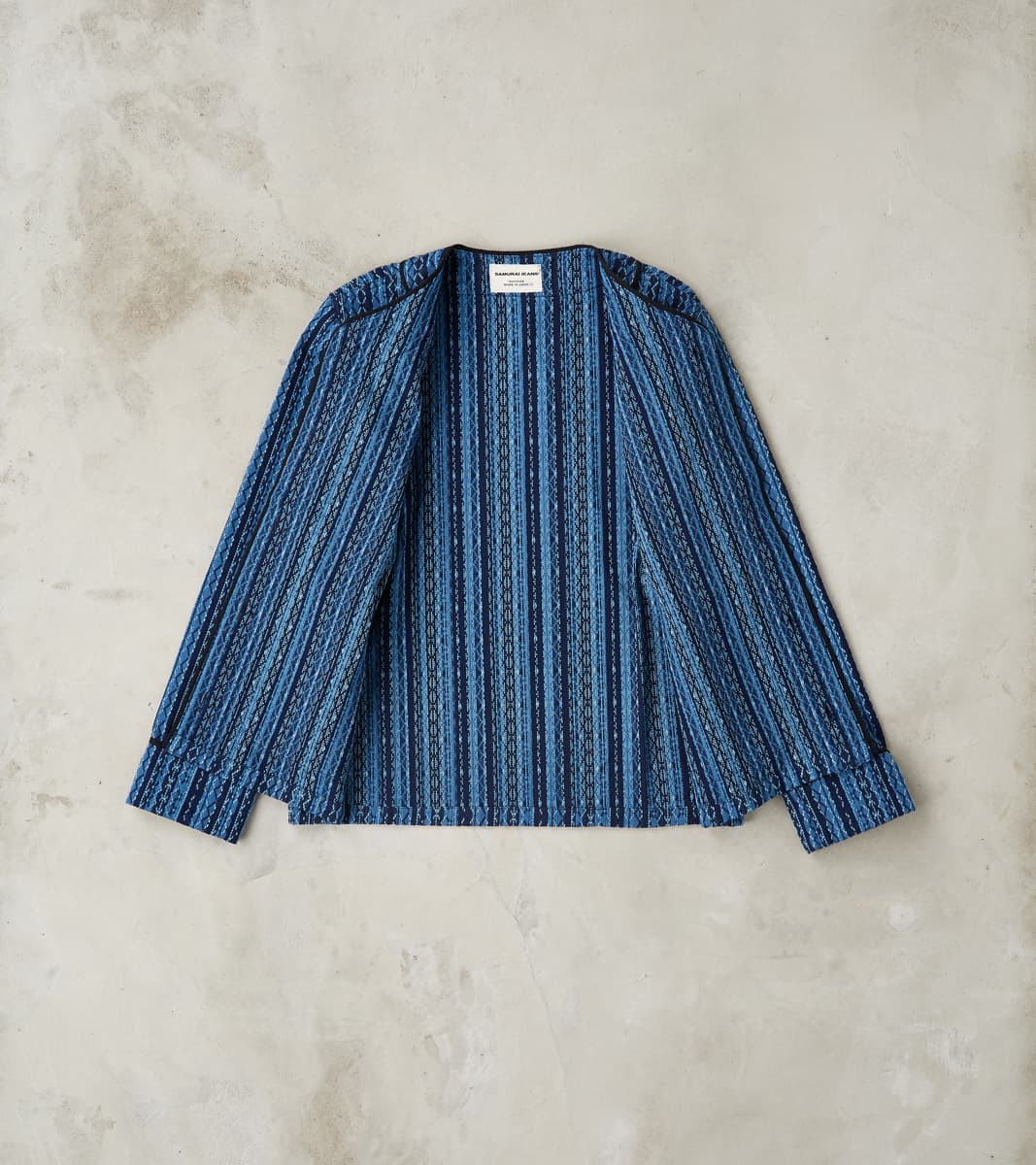 Samurai - SJCJK25-LNR Indigo Dyed Sashiko Stripe Flannel Baseball