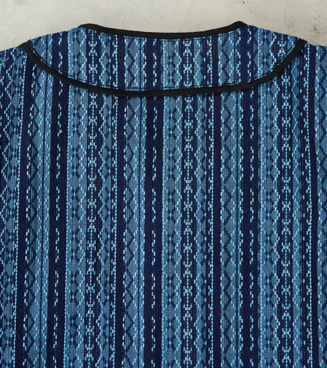 SJCJK25-LNR Indigo Dyed Sashiko Stripe Flannel Baseball Shirt Jacket