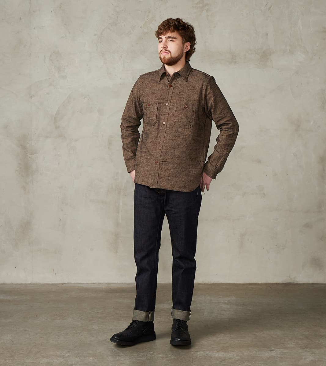 SMN25-01W Black Elemental Flannel Work Shirt