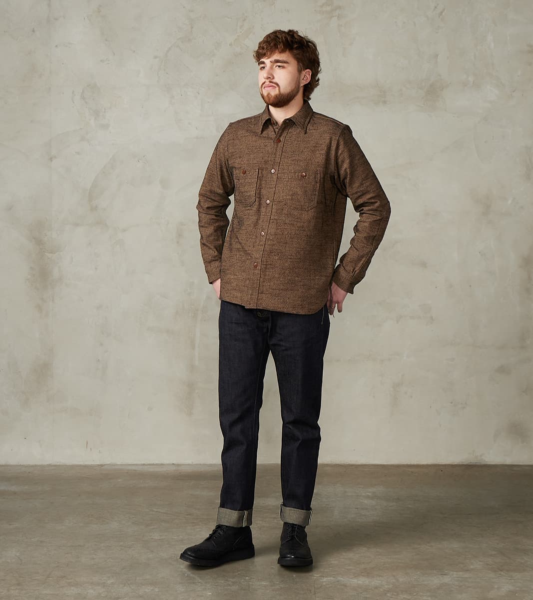 SMN25-01W Black Elemental Flannel Work Shirt