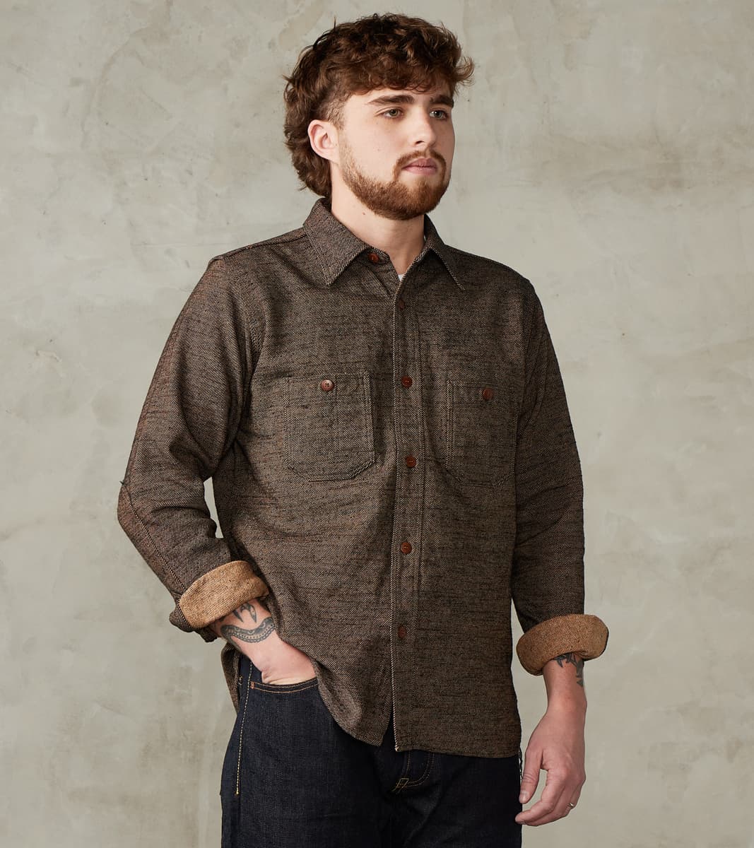 Samurai SMN25-01W Black Elemental Flannel Work Shirt