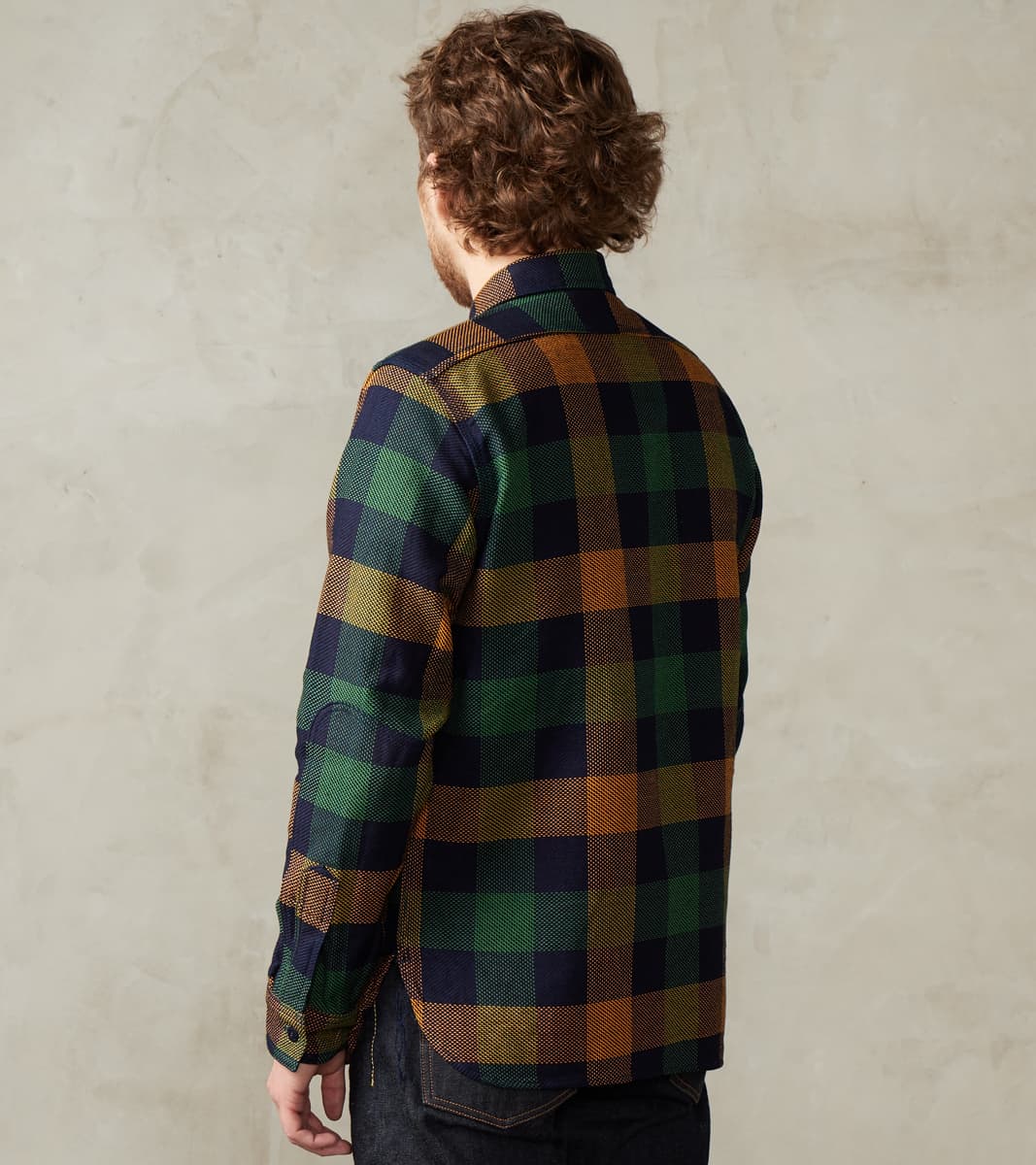 SIN24-01 Indigo Rope Dyed Heavy Flannel Check Work Shirt