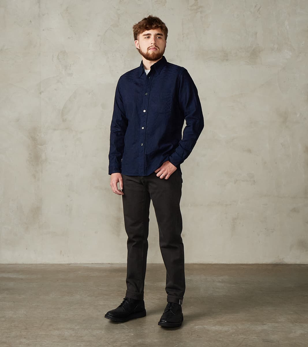 Samurai - SSS26-01W Indigo Dyed Sengen Jacquard Work Shirt