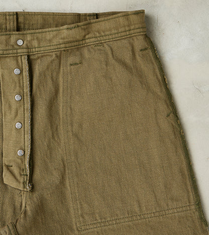 SJ52BP 15oz Selvedge Heavy Back Satin Olive Baker Pant - Regular Straight