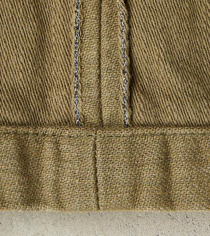 SJ52BP 15oz Selvedge Heavy Back Satin Olive Baker Pant - Regular Straight