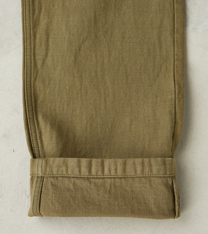 SJ52BP 15oz Selvedge Heavy Back Satin Olive Baker Pant - Regular Straight