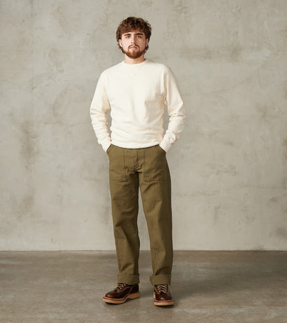 SJ52BP 15oz Selvedge Heavy Back Satin Olive Baker Pant - Regular Straight