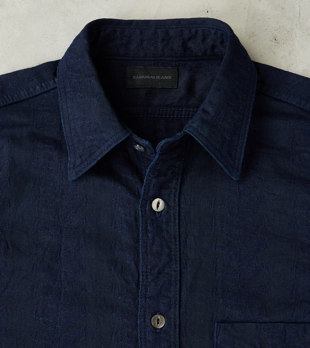 Samurai - SSS26-01W Indigo Dyed Sengen Jacquard Work Shirt