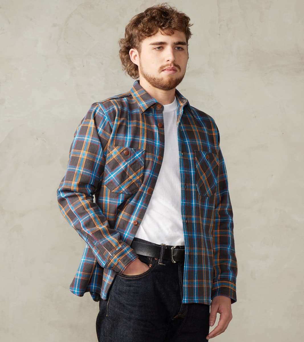 Samurai - SNL24-01 Rope Dyed Heavy Flannel Contest Check Work Shirt