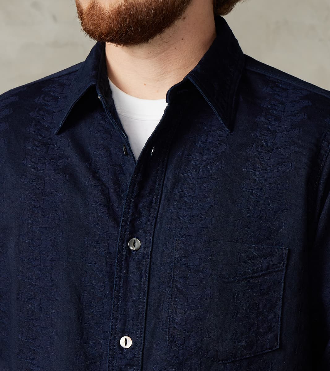 Samurai - SSS26-01W Indigo Dyed Sengen Jacquard Work Shirt