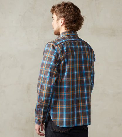 SNL24-01 Rope Dyed Heavy Flannel Contest Check Work Shirt