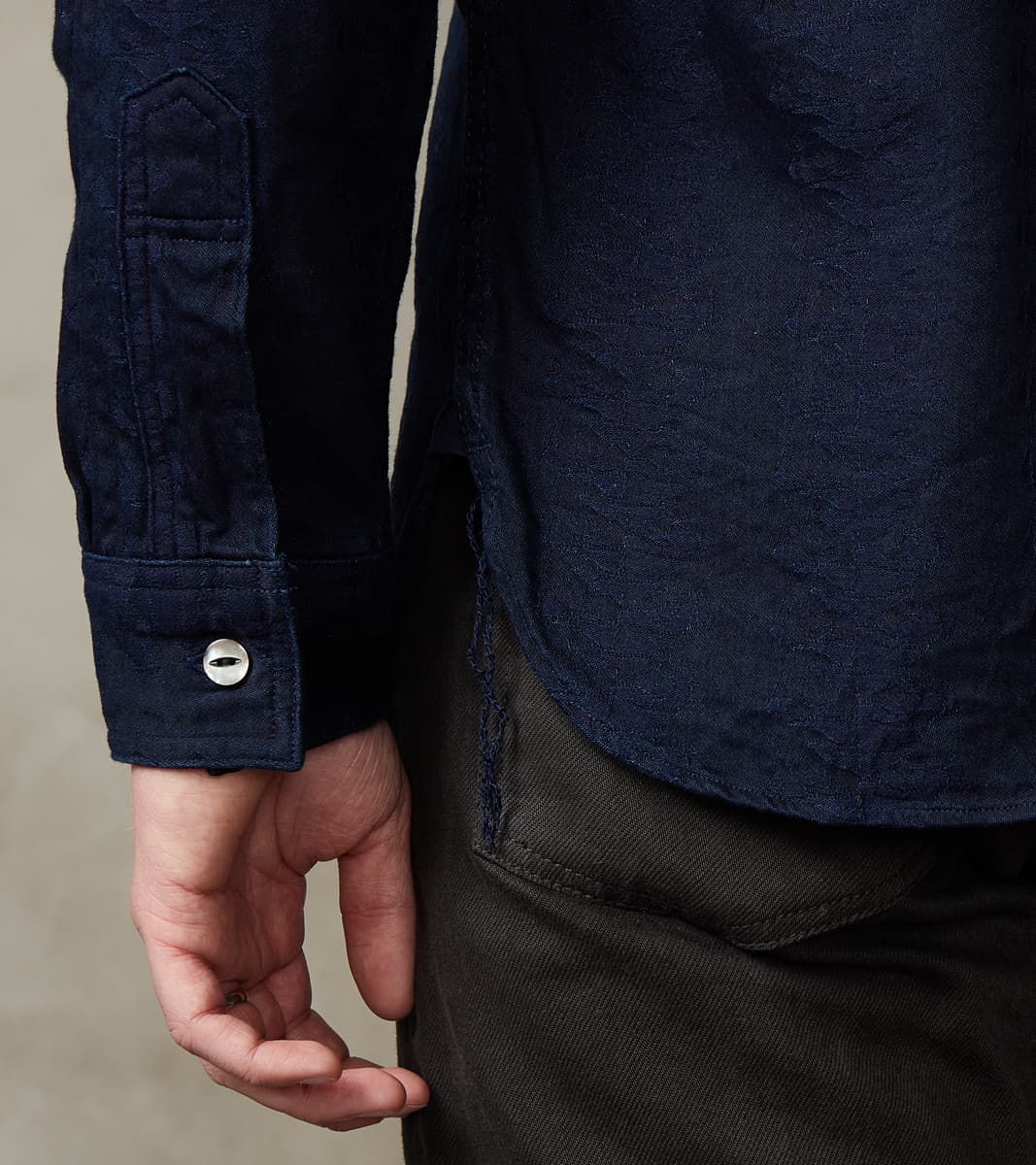 Samurai - SSS26-01W Indigo Dyed Sengen Jacquard Work Shirt