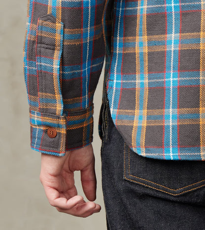 SNL24-01 Rope Dyed Heavy Flannel Contest Check Work Shirt