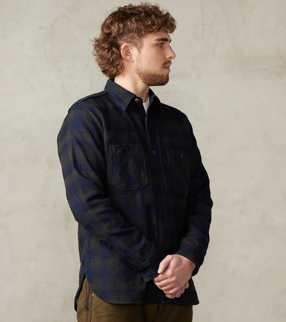 Samurai - SIN24-03 Indigo Rope Dyed Heavy Flannel Check Work Shirt