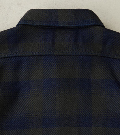 SIN24-03 Indigo Rope Dyed Heavy Flannel Check Work Shirt