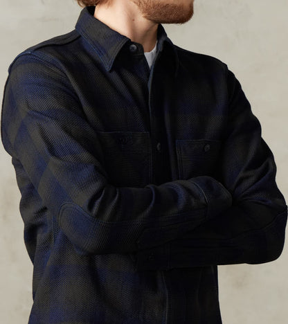 SIN24-03 Indigo Rope Dyed Heavy Flannel Check Work Shirt