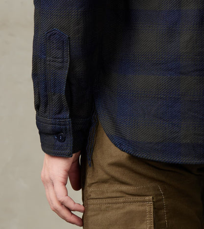 SIN24-03 Indigo Rope Dyed Heavy Flannel Check Work Shirt