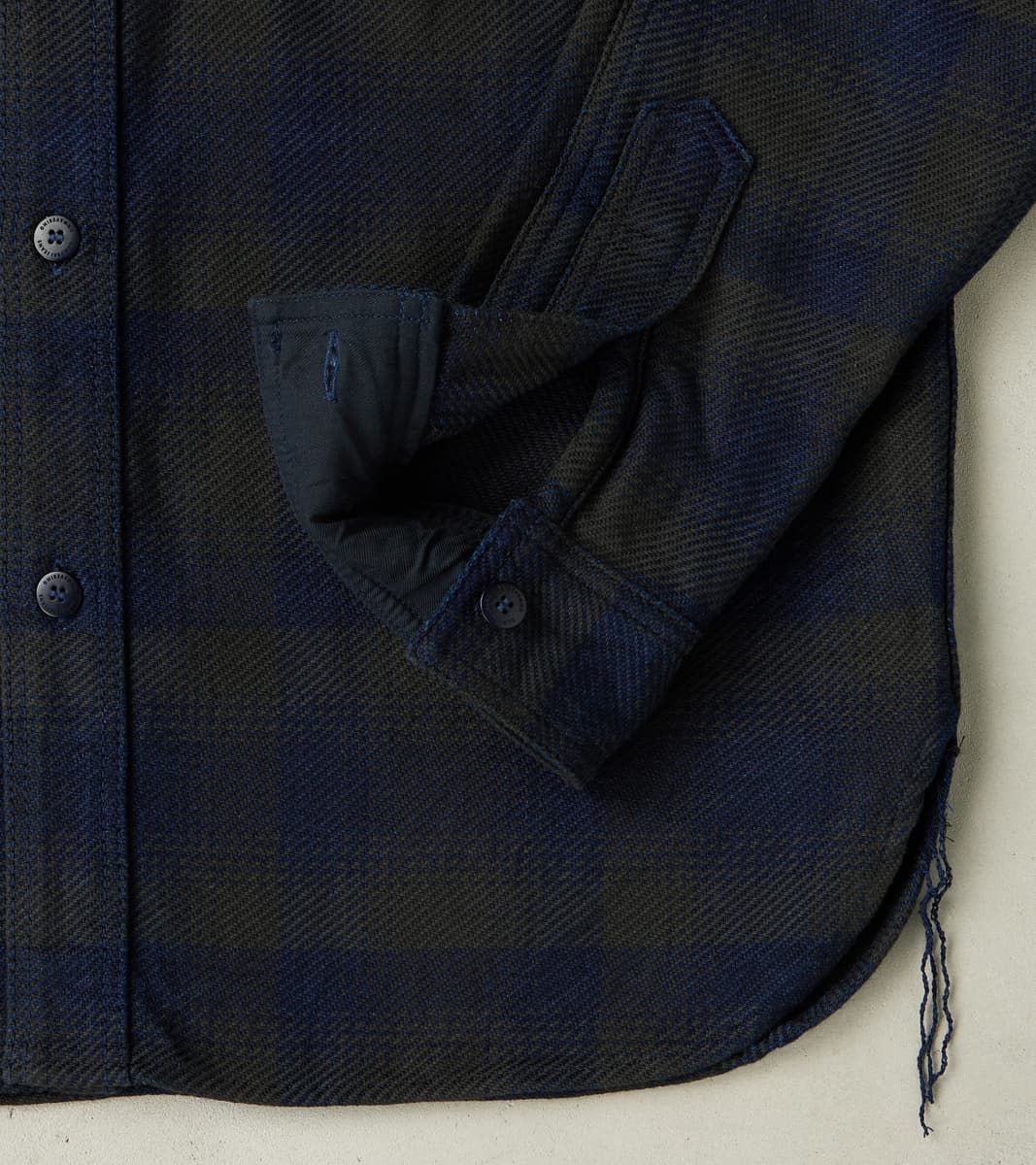 SIN24-03 Indigo Rope Dyed Heavy Flannel Check Work Shirt