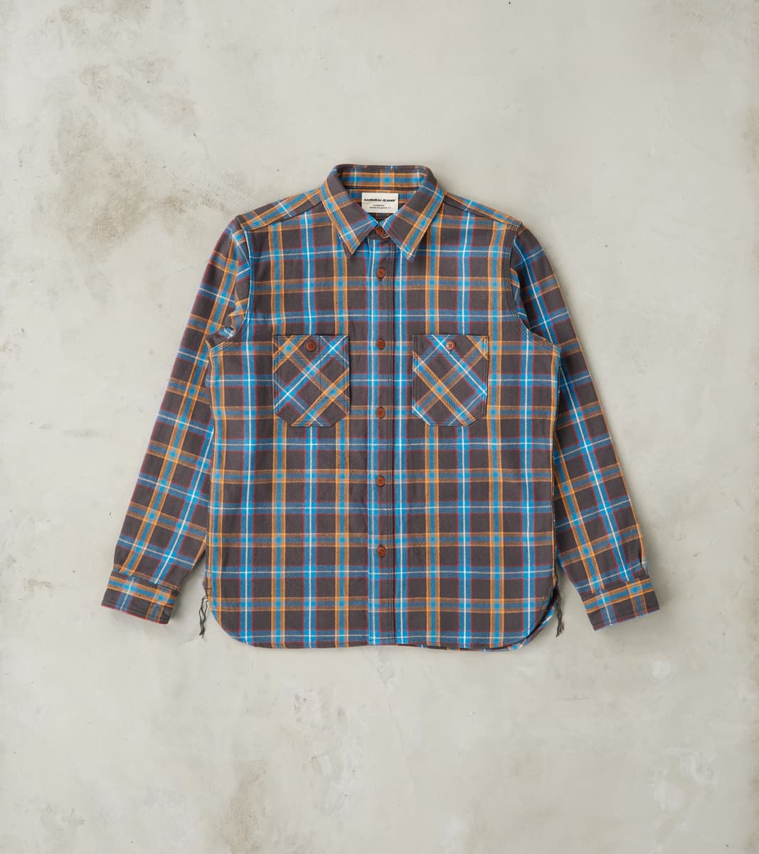 Samurai - SNL24-01 Rope Dyed Heavy Flannel Contest Check Work Shirt