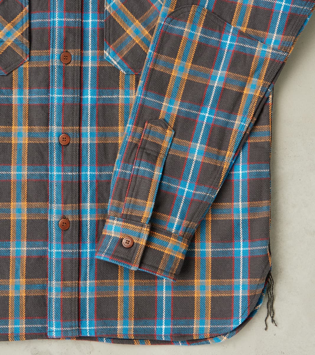 SNL24-01 Rope Dyed Heavy Flannel Contest Check Work Shirt