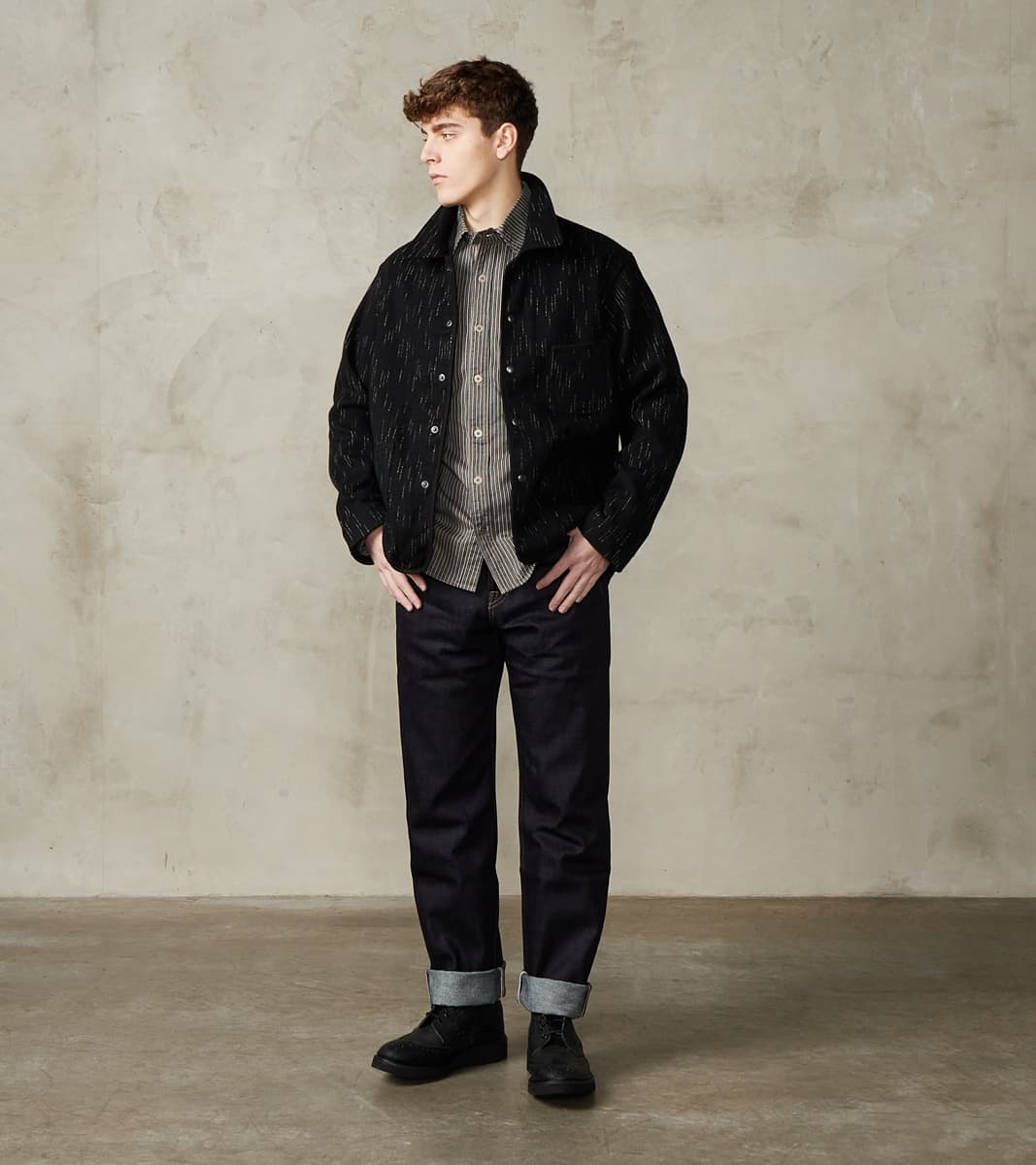 Studio D'Artisan Kasuri Black Beach Cloth Work Jacket – Division