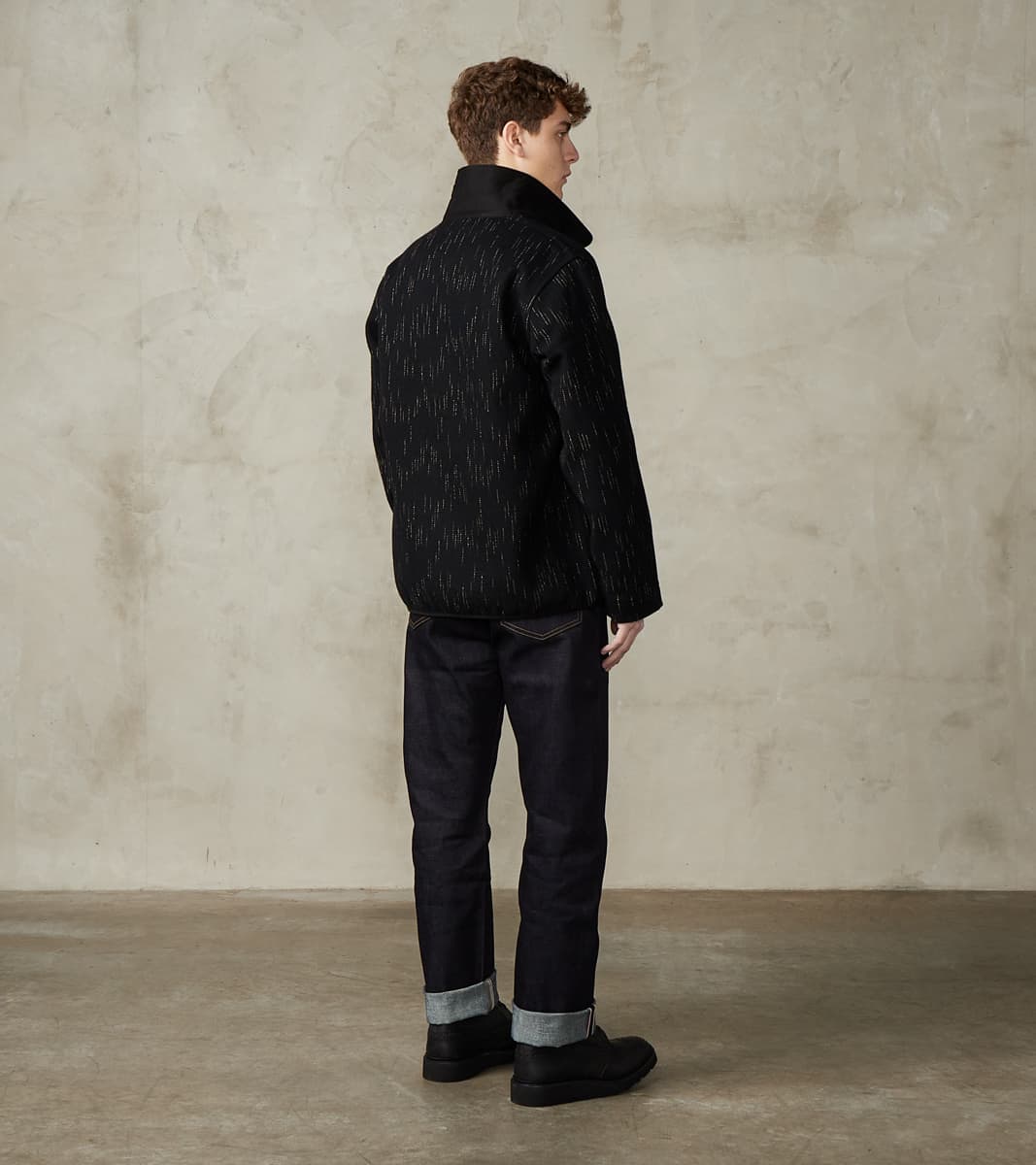 Kasuri Black Beach Cloth Work Jacket