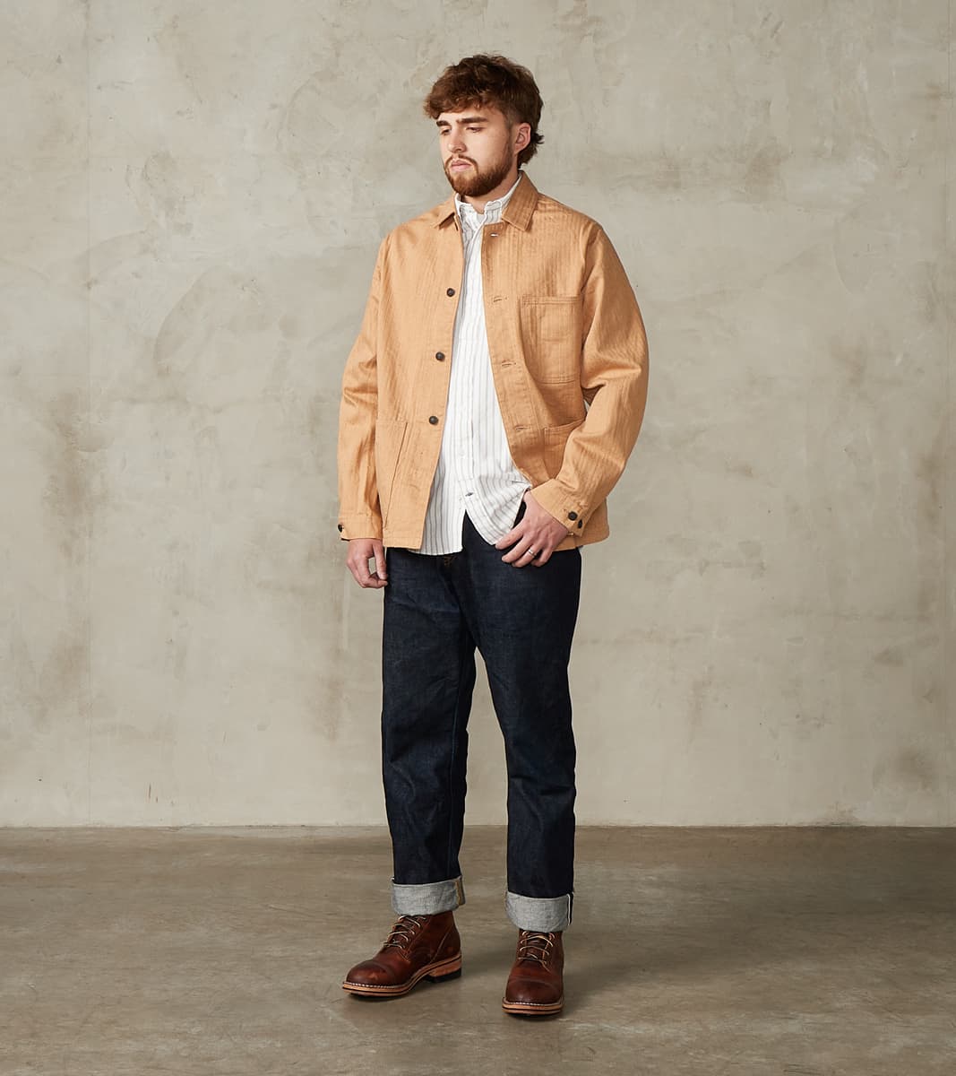 Studio D'Artisan Natural Brown Fox Cotton Military Herringbone