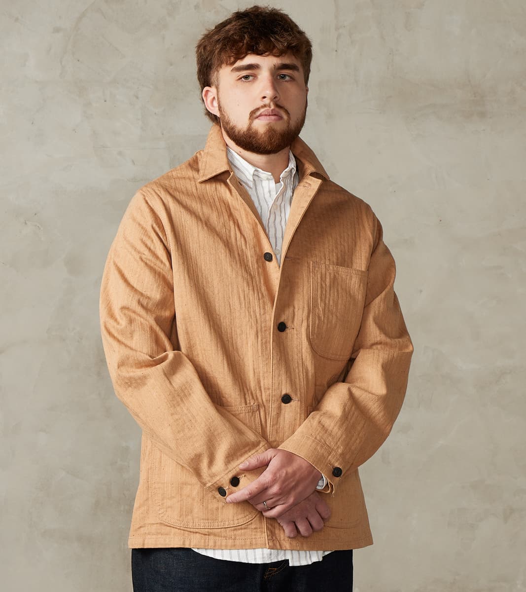 Studio D'Artisan Natural Brown Fox Cotton Military Herringbone
