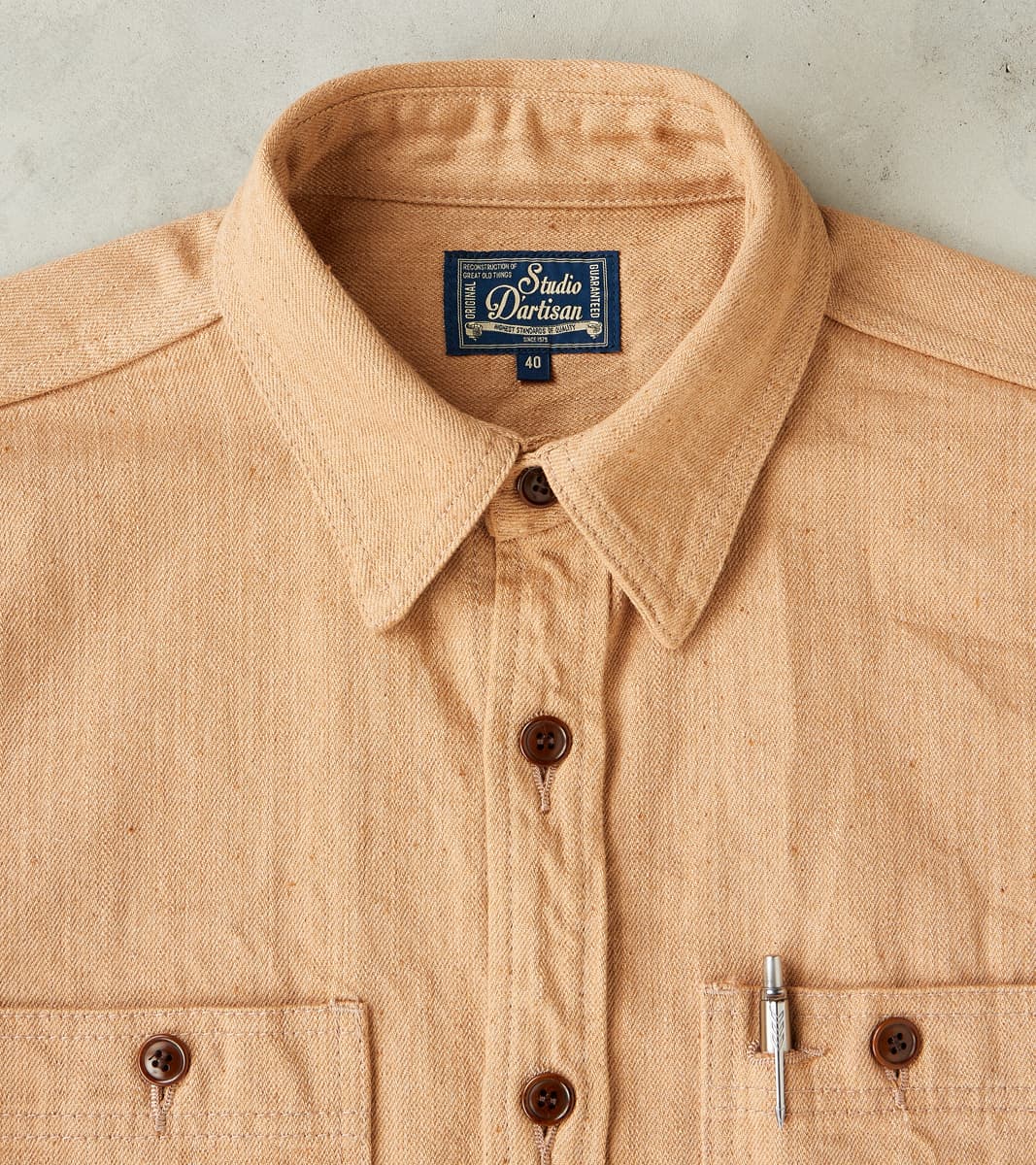 Studio D'Artisan Natural Brown Fox Cotton Twill Workshirt