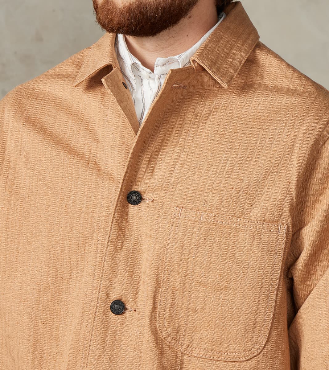 Studio D'Artisan Natural Brown Fox Cotton Military Herringbone