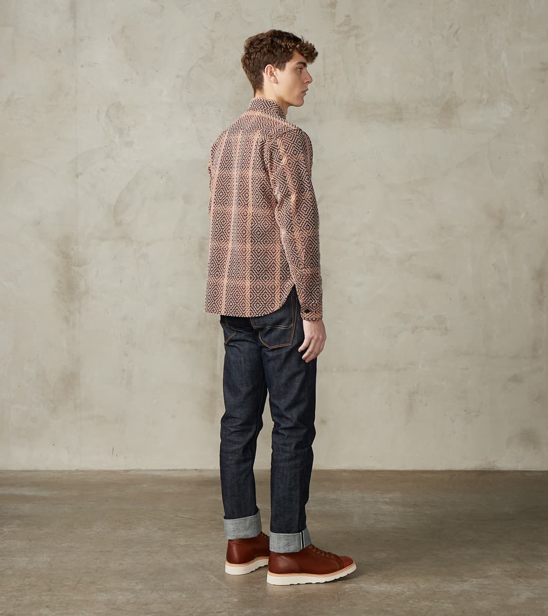 Noragi Kakishibu Persimmon Sashiko Workshirt