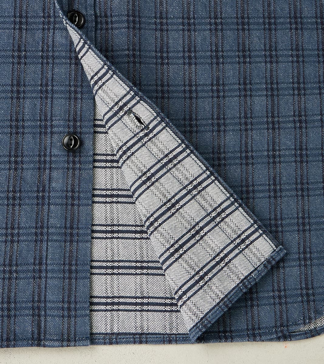 Studio D'Artisan Indigo NY Check Jacquard Workshirt – Division