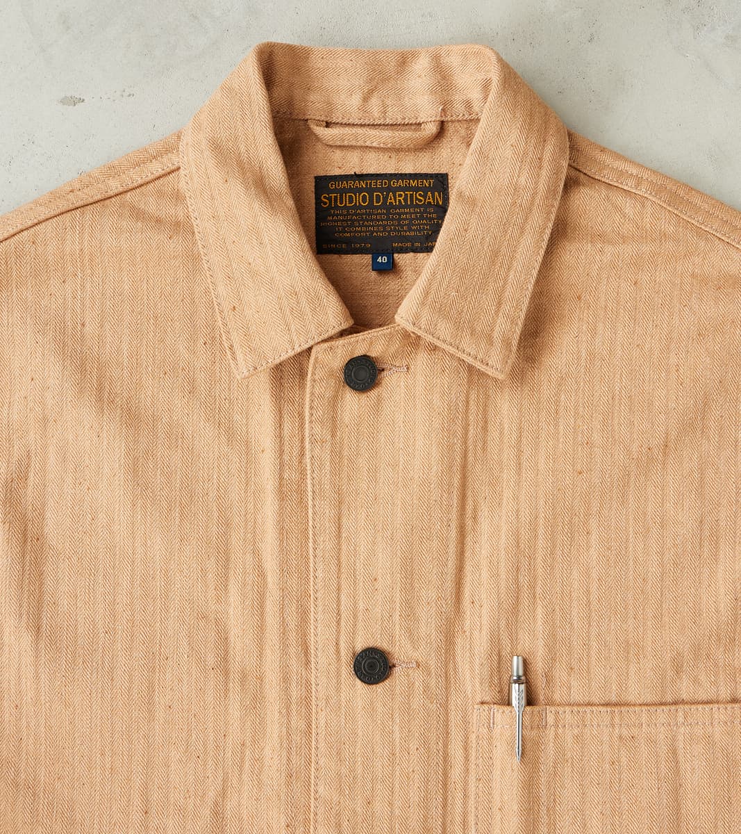 Studio D'Artisan Natural Brown Fox Cotton Military Herringbone