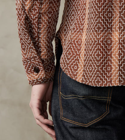 Noragi Kakishibu Persimmon Sashiko Workshirt