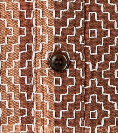 Noragi Kakishibu Persimmon Sashiko Workshirt