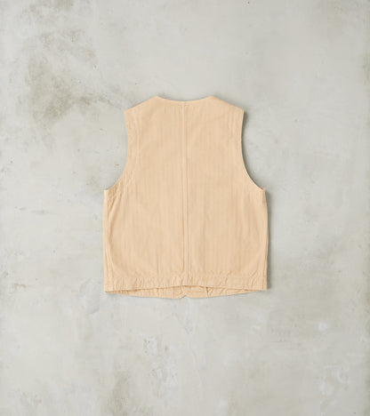 Fisherman Vest - Khaki Herringbone Twill