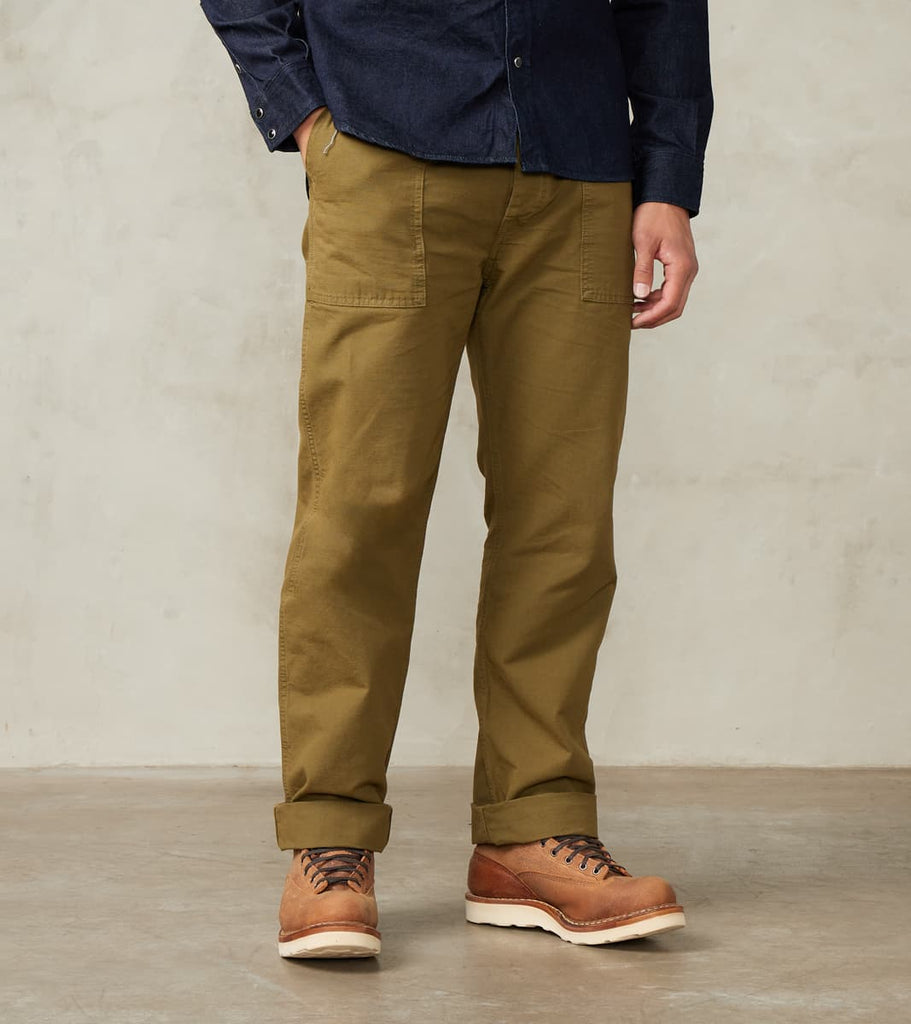 The Quartermaster - Fatigue Trouser - Olive Military Sateen
