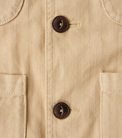 Fisherman Vest - Khaki Herringbone Twill