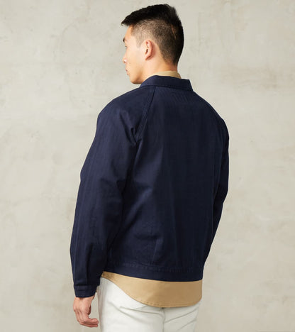 Italian Work Jacket - Navy Herringbone Twill