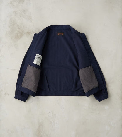 Italian Work Jacket - Navy Herringbone Twill