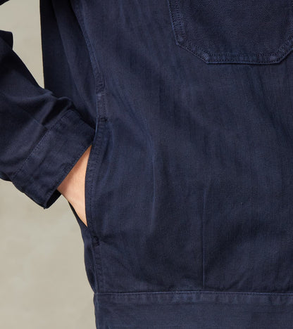 Italian Work Jacket - Navy Herringbone Twill